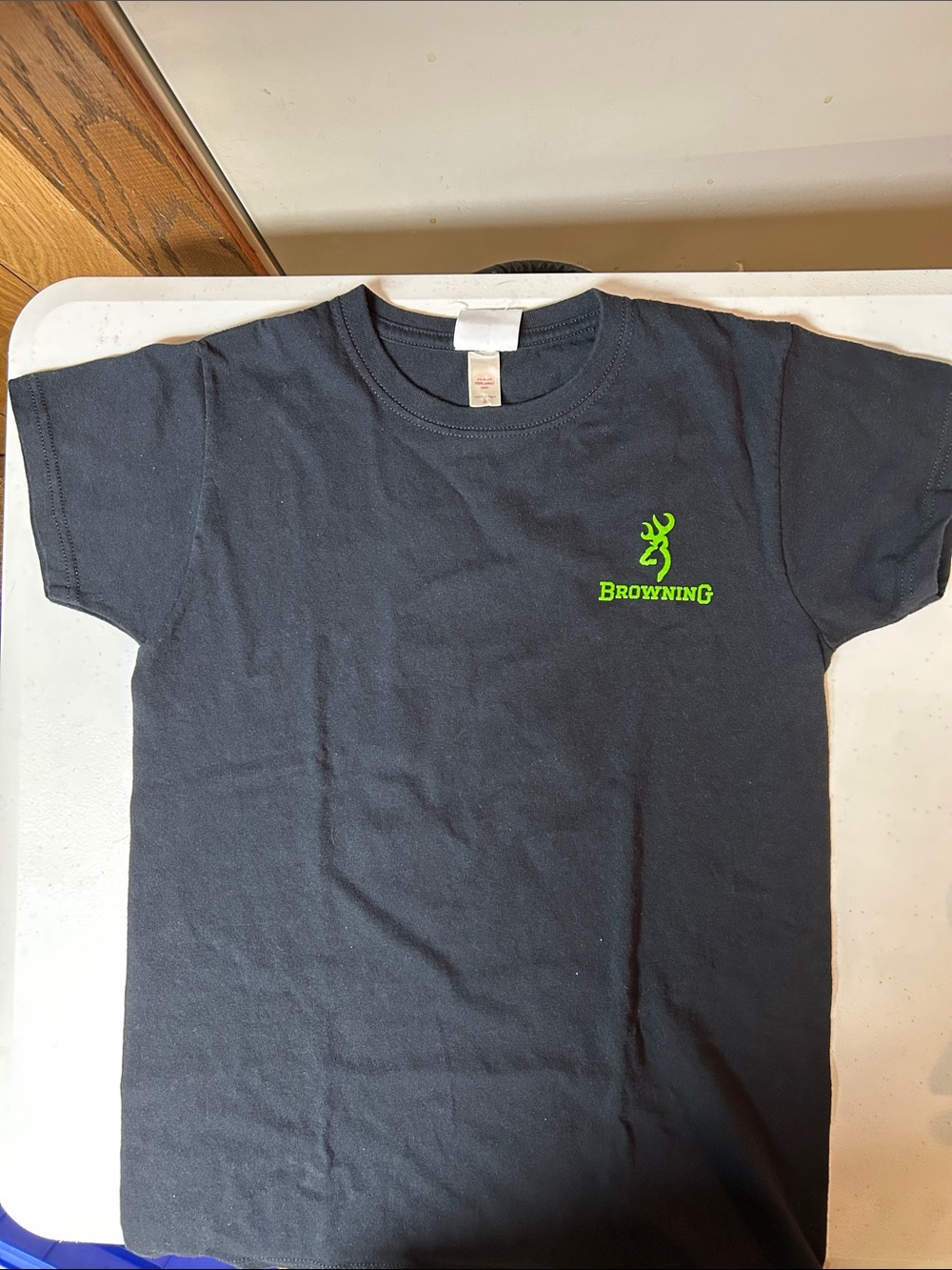 Browning Black Short Sleeve Tee with Neon Green Logo